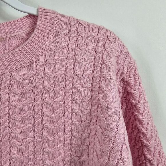 LoveShackFancy Calloway Crop Sweater in Pale Rose - Size XS - Picture 5 of 11